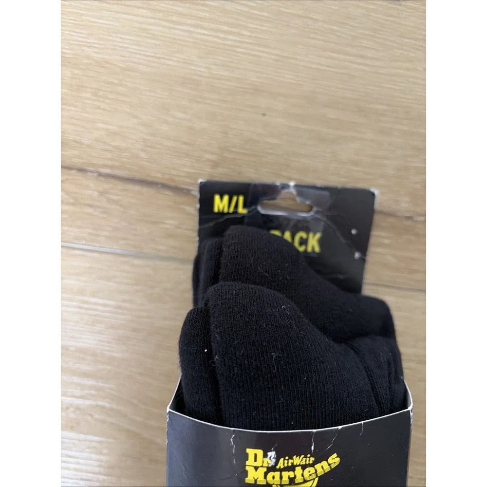 New Dr. Martens Double Doc Crew Socks 3 Pair‎ Unisex Adult 9-14 Black